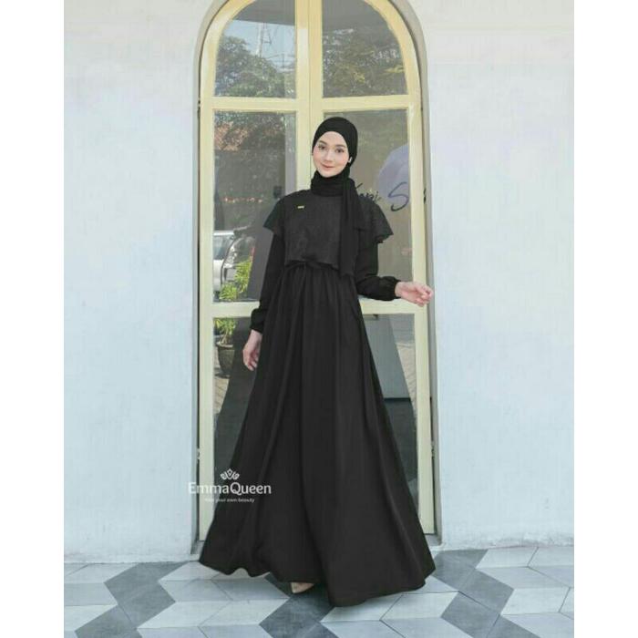 PROMO Emmaqueen Nadela Dress Part 1 Brukat Gamis Kondangan Muslim Syar