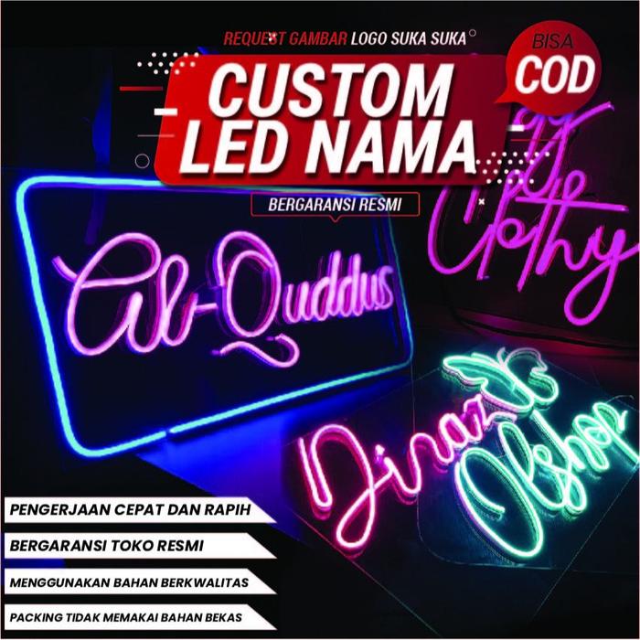 terlaris new NEON FLEX CUSTOM / LED CUSTOM NAMA ( UKURAN MEDIUM) ready