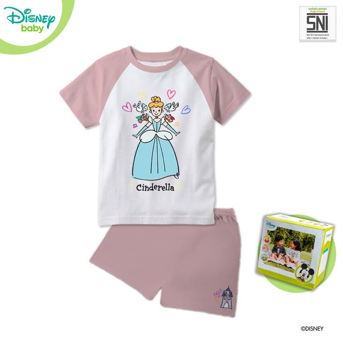 ready Pakaian Bayi Kaos Raglan SET DISNEY Princess Katun Bambu DPC194