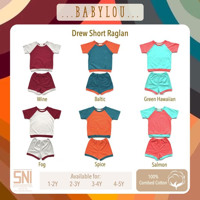ready Babylou Drew Short Raglan - Setelan / One Set Raglan Anak