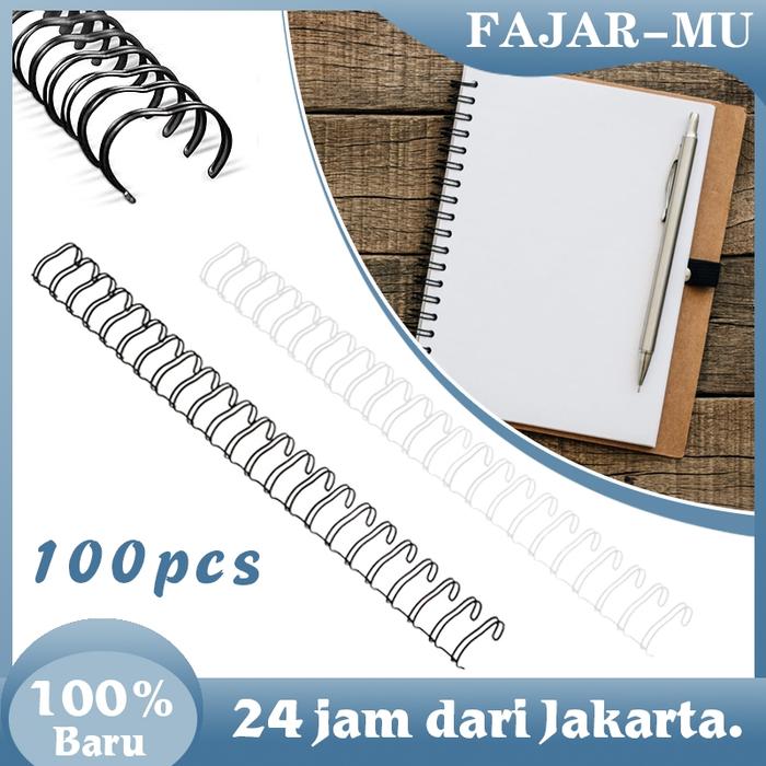 Produk 100 Pcs Jilid Spiral Plastik Klip Pengikat Cincin Longgar