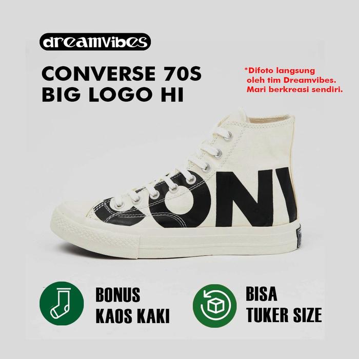 Sepatu Converse High Ct Chuck All Star Big Logo Black White Bnib