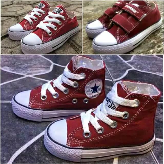Super Diskon Sepatu Converse Anak Maron/Sepatu Anak Sd/Cuci Gudang