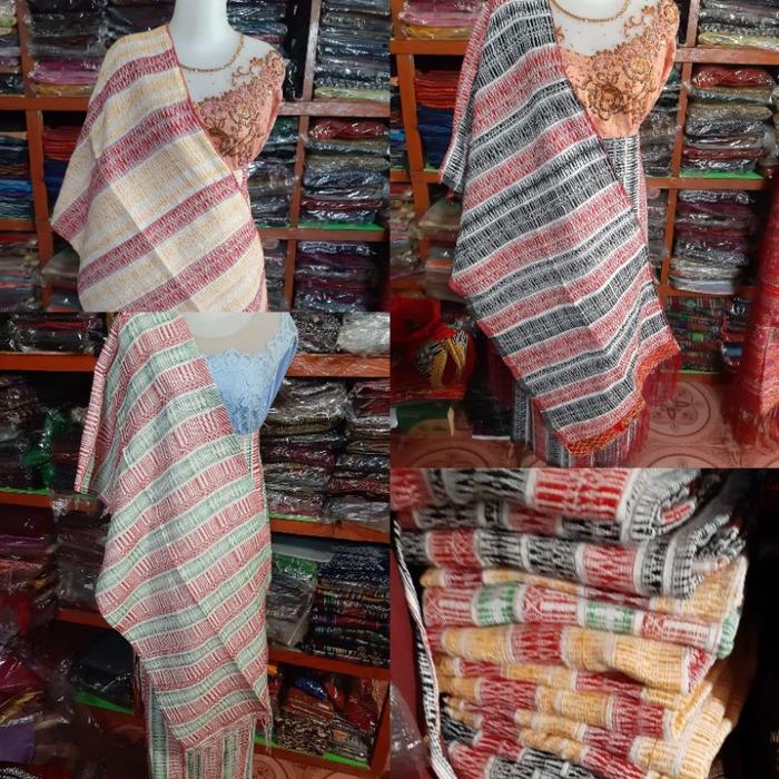 SONGKET BATAK SARUNG DAN SELENDANG TENUN PUCCA KLASIK TENUN MESIN