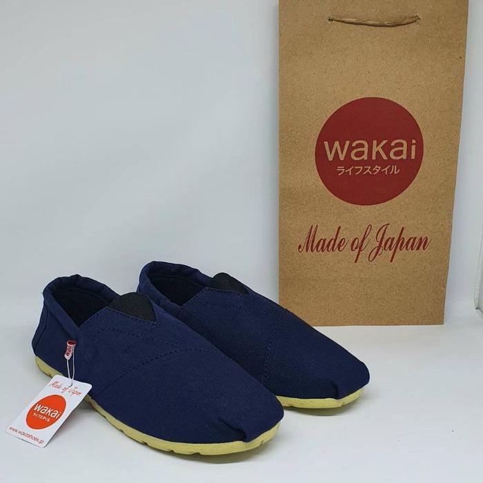 Sepatu Slop Wakai Jepang Navy Black Terlaris Murah Asli Pabrik