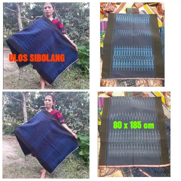 ULOS SIBOLANG RASTA TENUN MESIN ULOS BATAK TOBA ULOS HITAM BIRU ULOS
