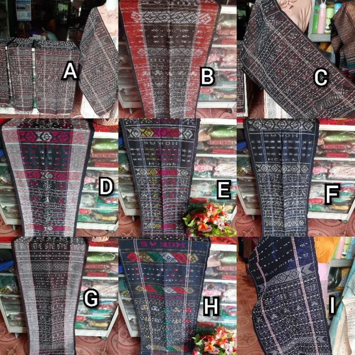 HANDE HANDE SELENDANG TENUN ENTIK BATAK UNIK MOTIF ULOS SADUM HITAM