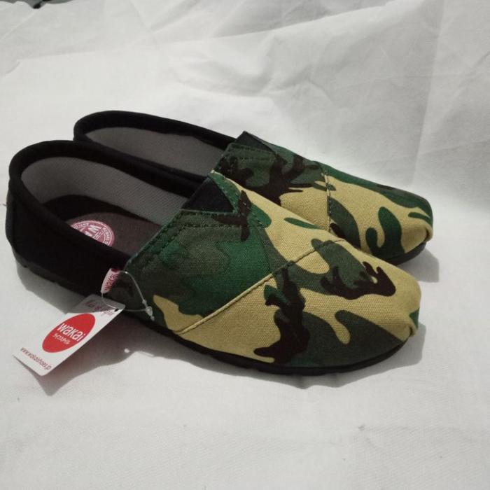 Sepatu Slipon/Wakai Motif/Wakai Army/Sepatu Slop/ Wakai Terbaru