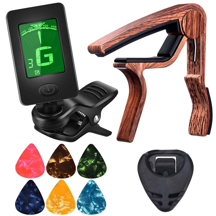 Sale Capo Tuner Gitar Bass Ukulele Dengan Pick Holder Pick