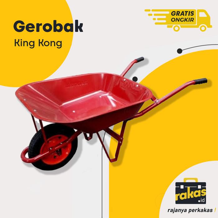 King Kong Gerobak Sorong Original 0.8mm Tebal Plat Cat Jotun Tahan Karat Cocok Untuk Perkebunan & Ko
