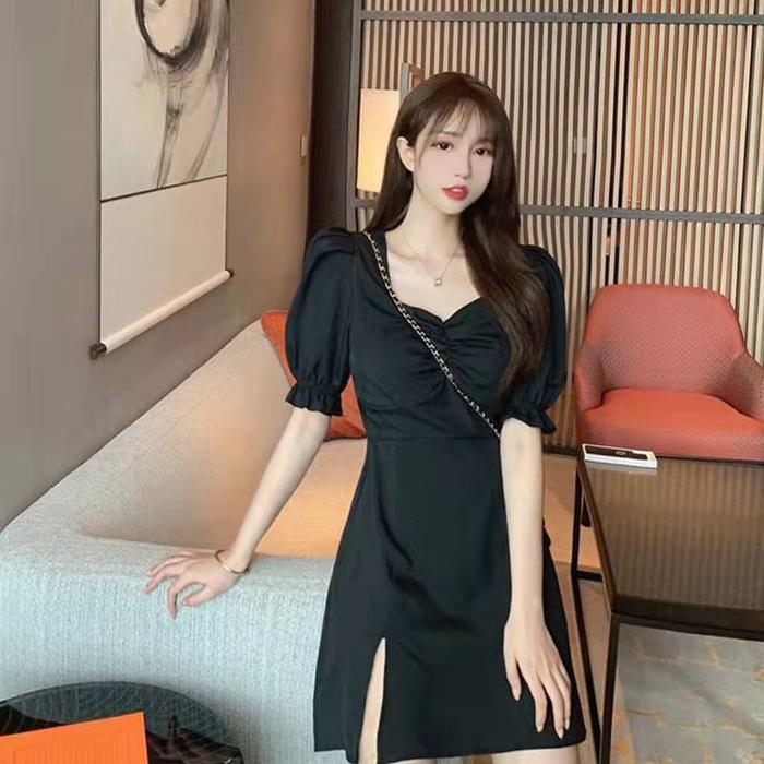Produk dress putih/dress korean style wanita/korean dress/dress korean
