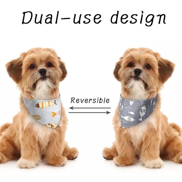 KOMPLIT Scarf anjing kucing ll Reversible Fishes Scarf