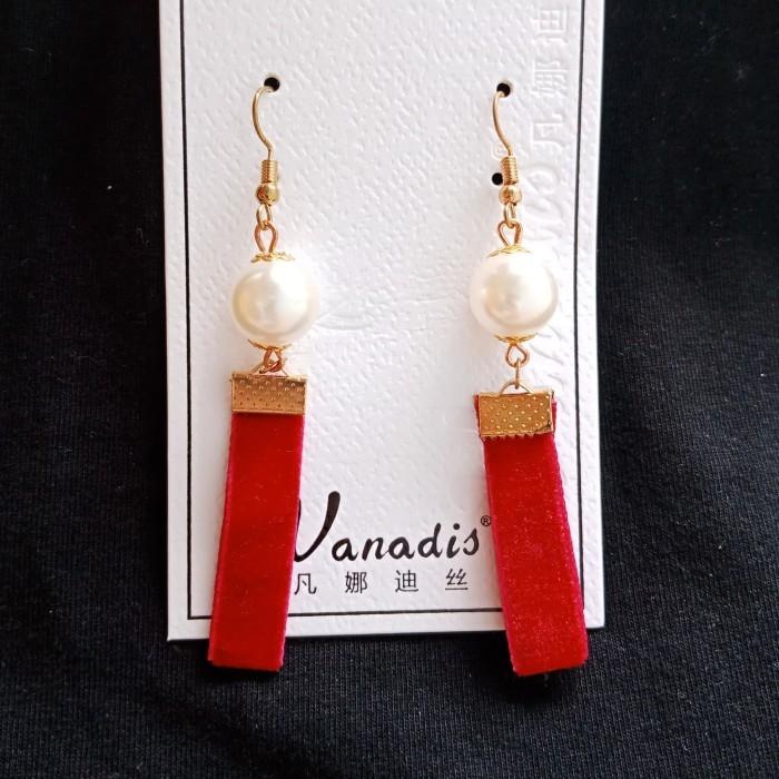 Anting Pita Merah Anting Imlek Ready Anting Mutiara Aksesoris Imlek