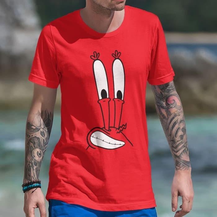 terlaris LRS Kaos Pria Mr. Krabs Big Face | Kaos | Tshirt | Cartoon