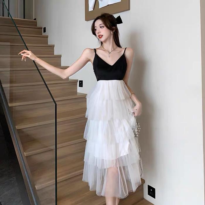 DRESS TULLE GAUN BEACH WEAR WANITA MIDI MX587