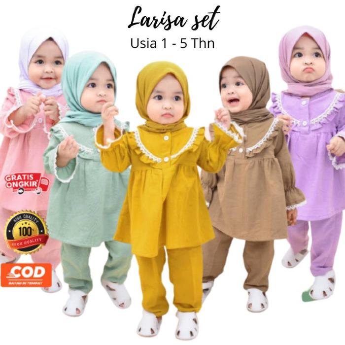 TERMURAH one set anak perempuan LARISA SET setelan anak perempuan