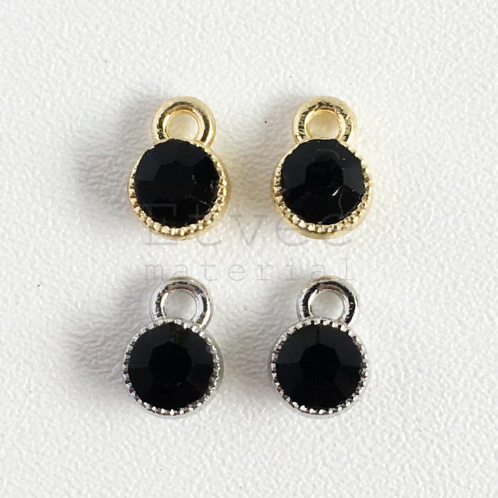 L77 bandul liontin kalung gelang bulat kecil mata hitam