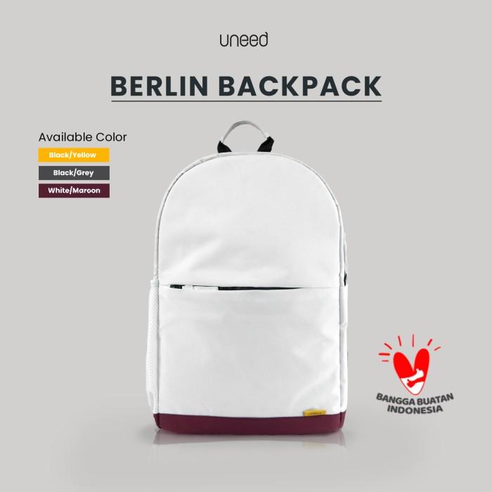 UNEED Tas Ransel Tas Laptop Berlin Backpack - UNB122 - White Maroon