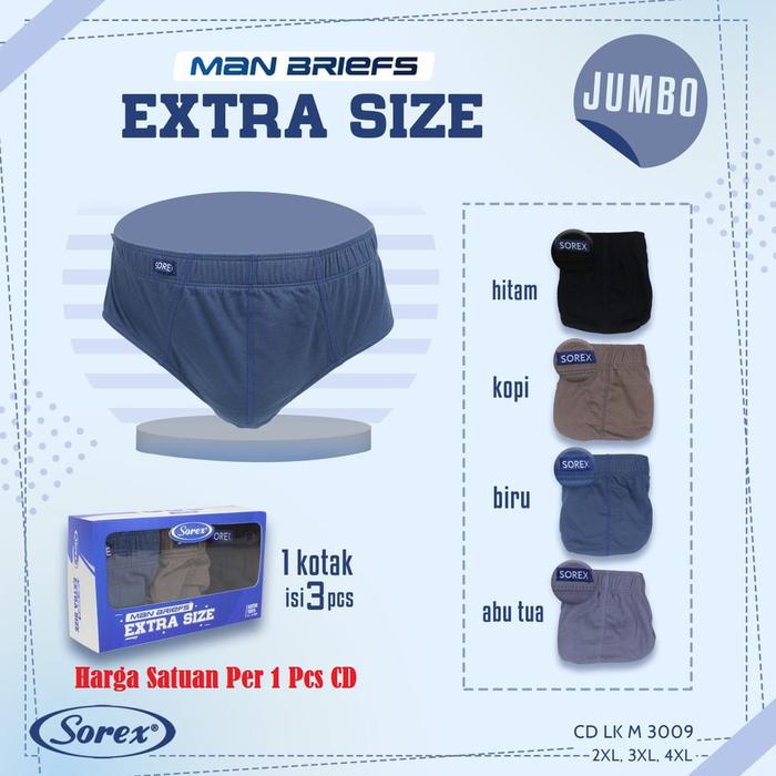 #Arsyak_ Mantap Sorex Cd Man Laki Jumbo Briefs Extra Size Cd Lk M 3009