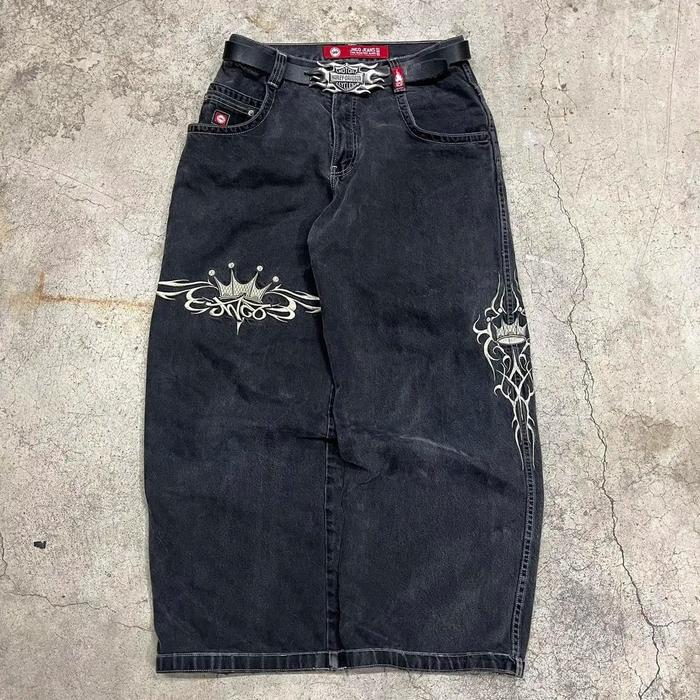 Streetwear JNCO Jeans Y2K Pants Mens Harajuku Retro Hip Hop Graphic