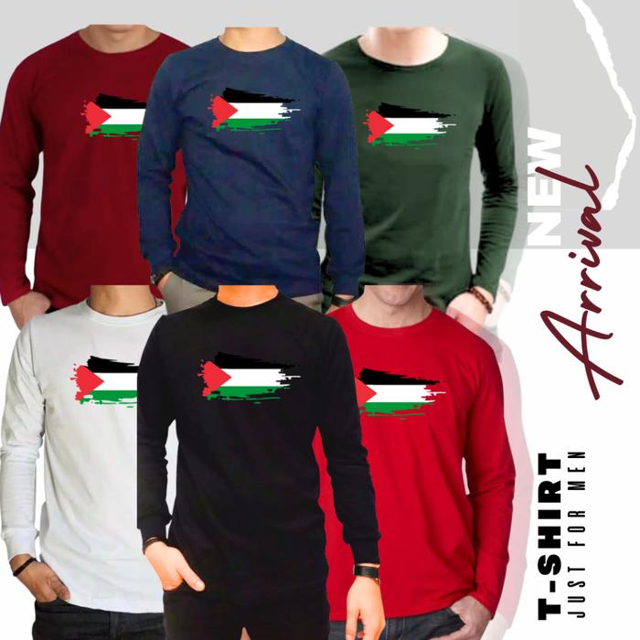TM27 AM27 KAOS TANGAN PANJANG COWOK BENDERA PALESTINEEP