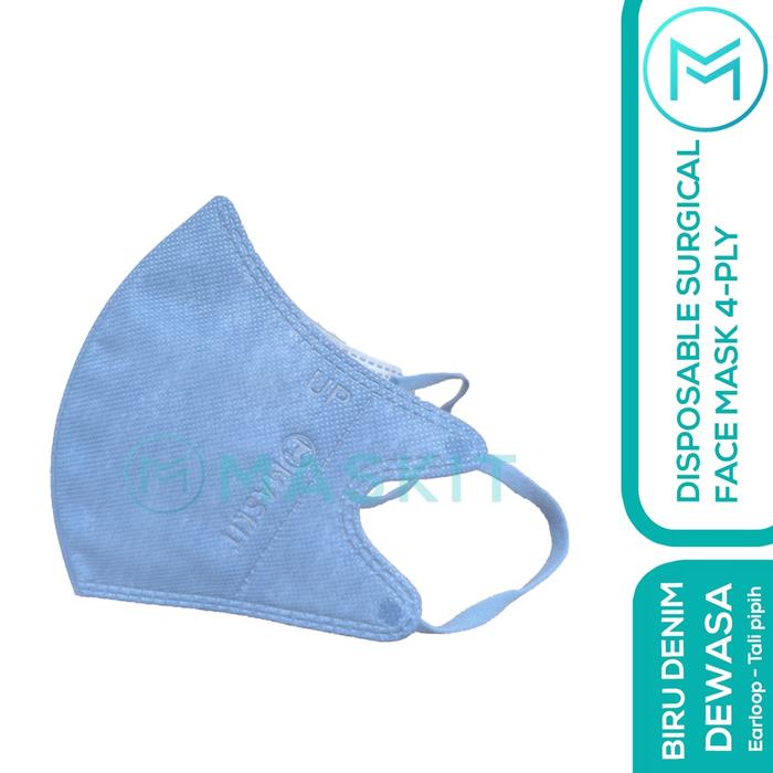 TM27 MASKER MASKIT DUCKBILL BLUE DENIM TALI EARLOOP & HIJAB