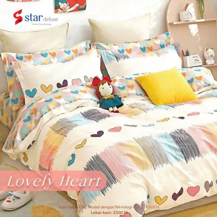 TM27 SPREI RAINBOW LOVE KEMBANG SPREI KATUN LOKAL CVC STAR HOMEMADE