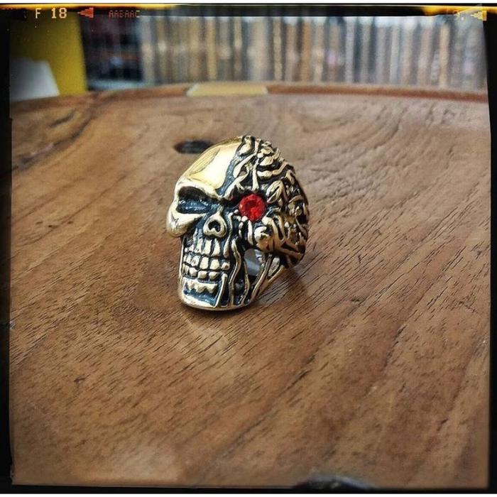 Unik Cincin Titanium Tengkorak Terminator Skull Ring