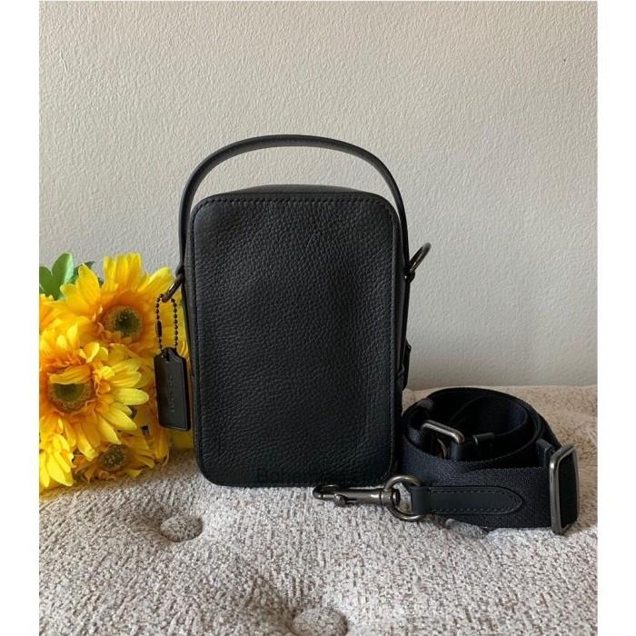 COACH Men Tabby Crossbody Top Handle Bag In Signature Black