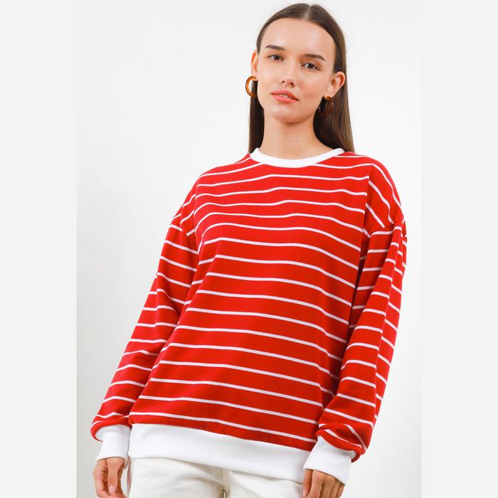 MEIJI-JOY Sweater Lengan Panjang Long Sleeve Stripe Wanita Depred/OW