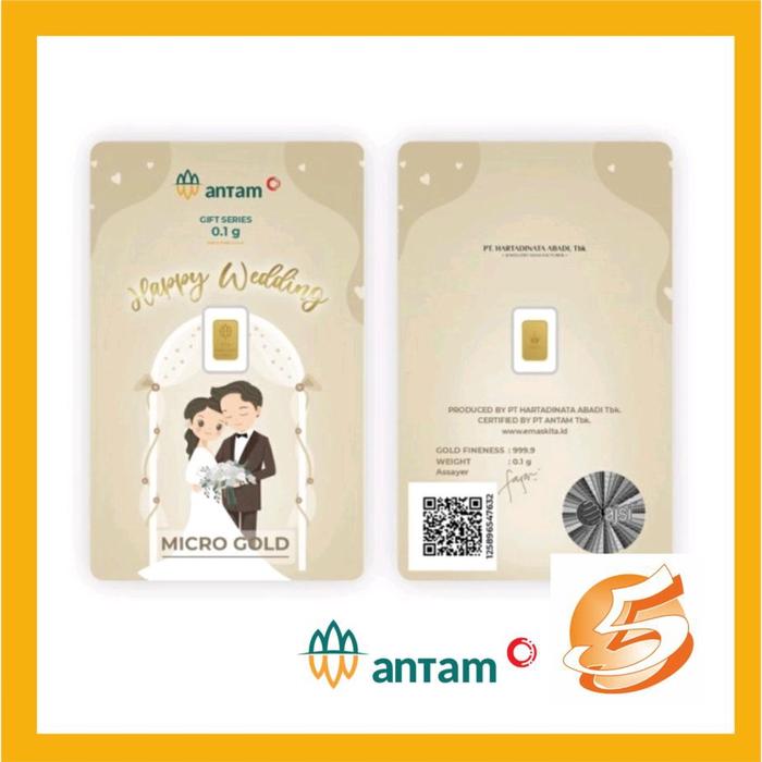 terbaru(VCN) Emas Logam Mulia 0,1 0.1 Gram Batangan 24k Murni LM Antam