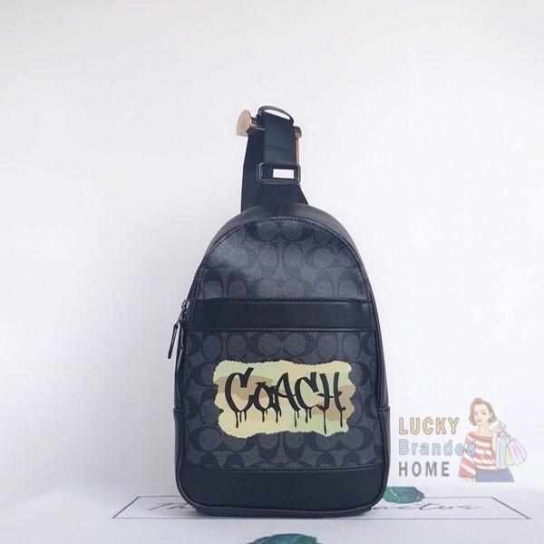 READY STOCK TAS F36183 Charles Sling Pack Signature Canvas with Grafitti