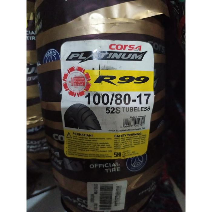Ban Luar Motor Tubless 100 80 Ring 17 Corsa Platinum R99