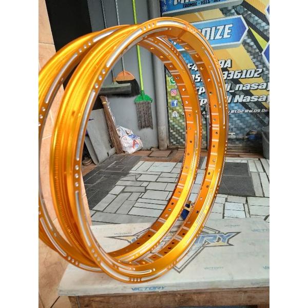 Velg DBS ukuran 140 / 140 custom milling / slot warna gold