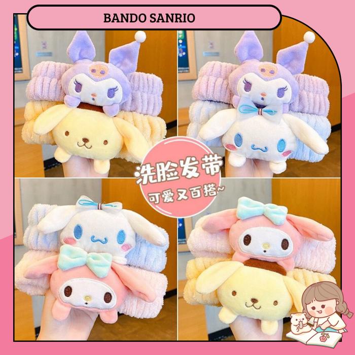 BANDO HANDUK CINAMOL/ BANDANA HANDUK BONEKA SANRIO CINNAMOROLL KUROMI