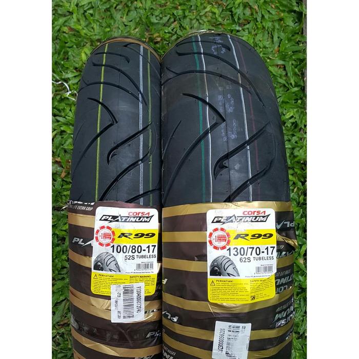 Paket Ban Luar Corsa Platinum R 99 Ukuran 100/80 Ring 17 Dan 130/70