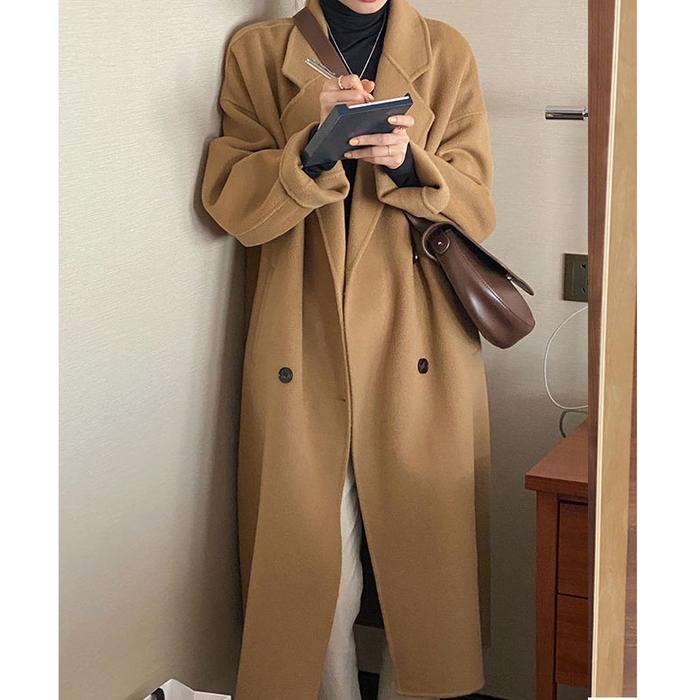 Jas Wanita Long Coat Blazer Big Size Hangat Koreaan Style
