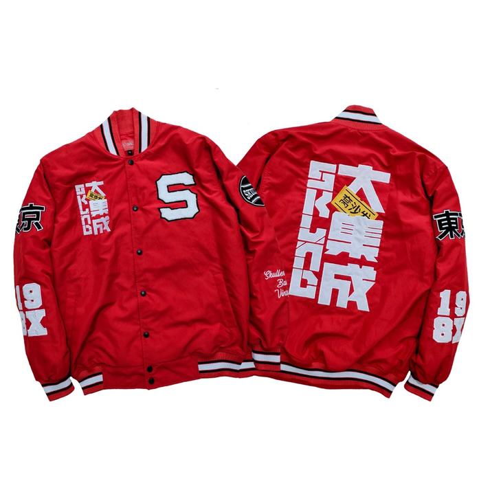 Jaket Varsity SKULLEND jacket Varsity baseball Full BORDIR pria wanita