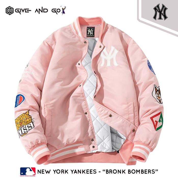 Jaket New York Yankees MLB Pink Baseball Varsity Premium Original
