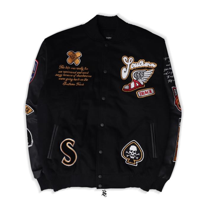 Jacket Varsity Scop Bastrad Southerntrack Jaket baseball pria wanita