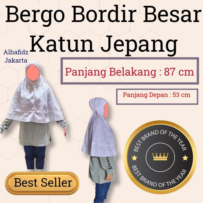 Termurah Jilbab Ihram Ihrom Putih Bergo Bordir Besar Jilbab Instan