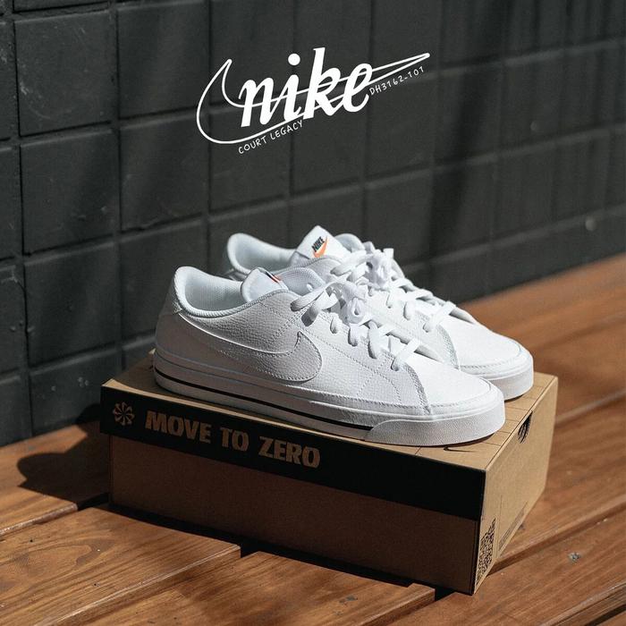 Sepatu NIKE Men Court Legacy NN Leather White [DH3162 101] Original