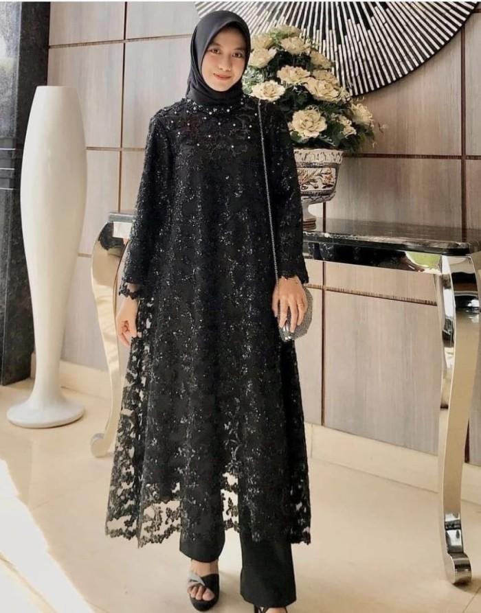 [2in1 SET ASTERIA SL] setelan wanita tunik+celana - Hitam