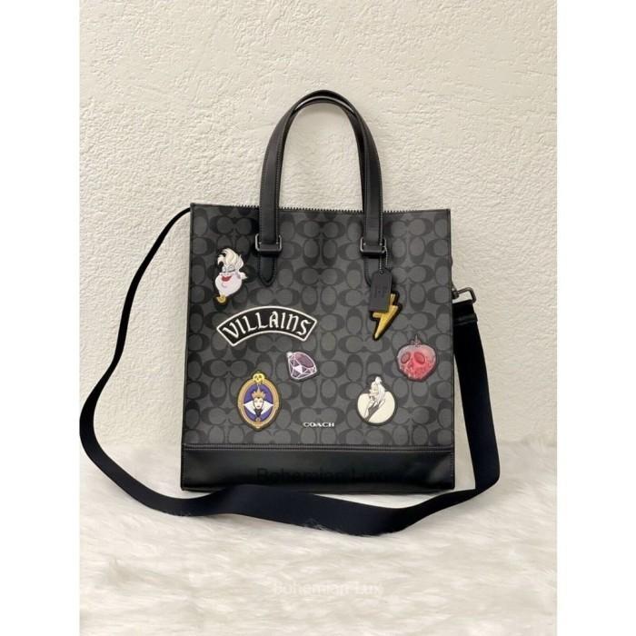 COACH X Disney Graham Structured Crossbody Tote Bag In Charcoal