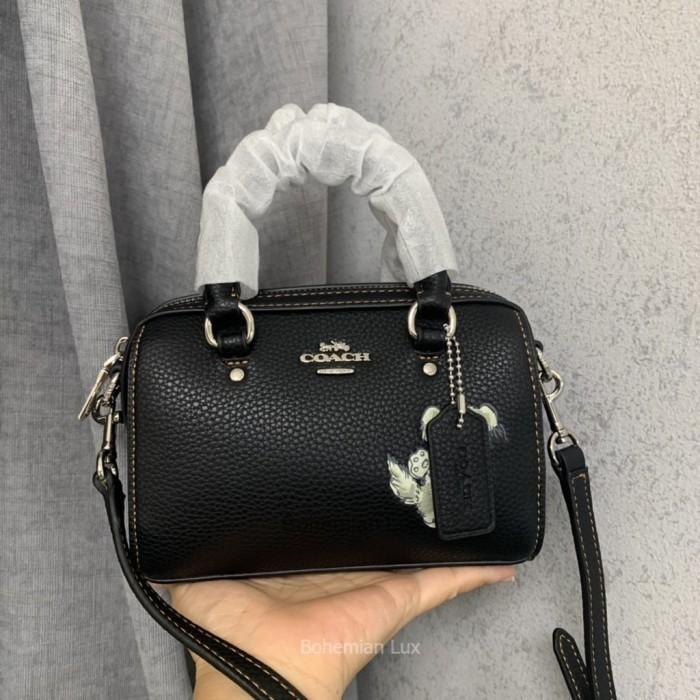 COACH Mini Rowan Crossbody Pillow Round Bag In Signature Black