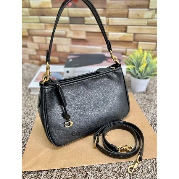 COACH Cary Top Zip Crossbody Shoulder Saddle Bag In Signature Black