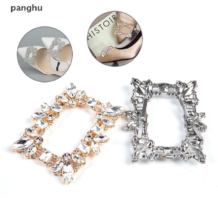 1pc Klip Buckle Sepatu High Heels Wanita Aksen Berlian Imitasi Untuk