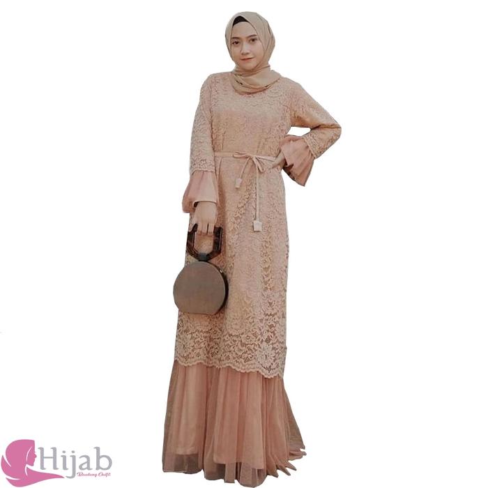 Humaira Dress Larky Maxi Gamis Brukat Kondangan juliana.agnia.