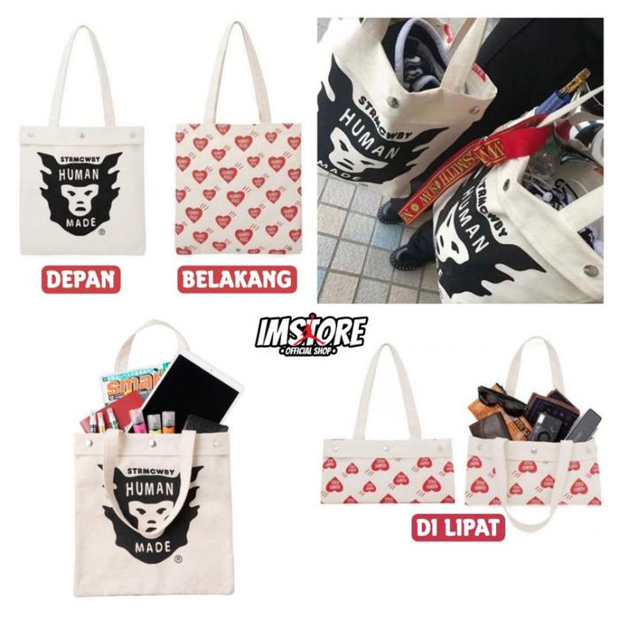 Tote Bag Human Made Japan Magazine Bisa Dilipat