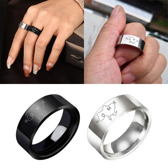 Xiangbao1 Cincin Peta Ukraina Bahan Stainless Steel Cincin Peta